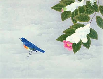 Japanese Camellia paintings and prints by Atsushi UEMURA