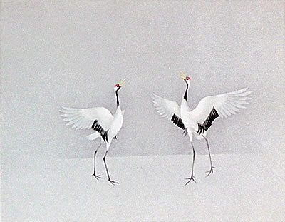 White Peacock, lithograph by Atsushi UEMURA
