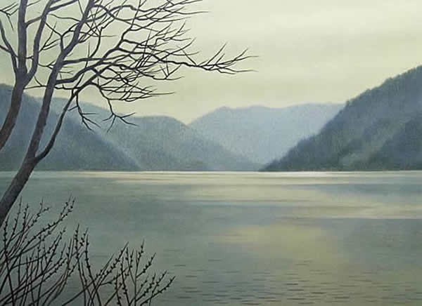 Japanese Lake paintings and prints by Chikuhaku SUZUKI