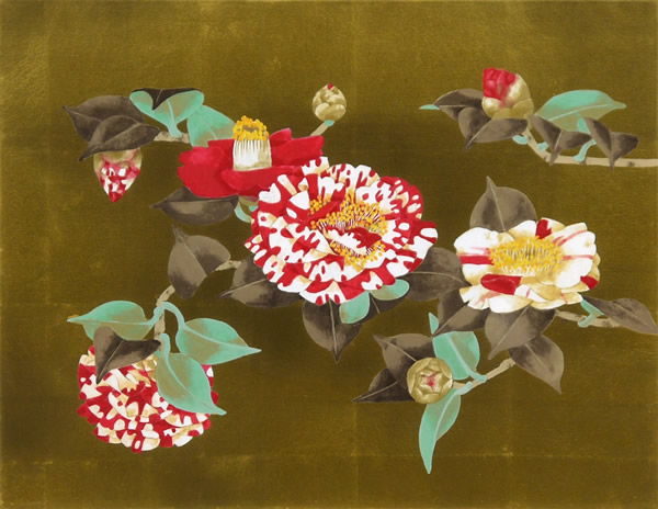 Japanese Camellia paintings and prints by Fumiko HORI
