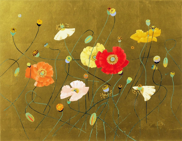 Poppy, silkscreen by Fumiko HORI