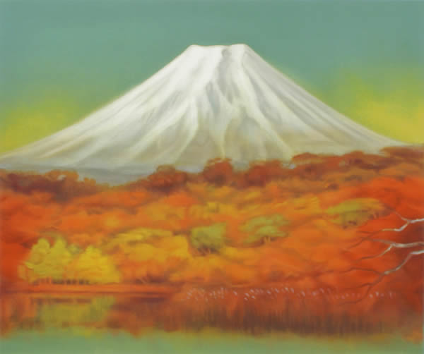 Mt. Fuji in Autumn, lithograph by Genso OKUDA