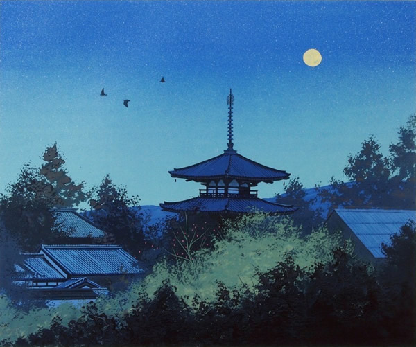 Japanese Moon paintings and prints by Hiroshi SENJU
