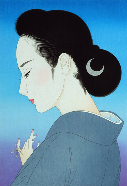Japanese Bijin-ga or Beautiful Woman paintings and prints by Ichiro TSURUTA
