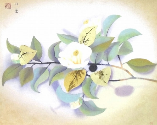 Japanese Camellia paintings and prints by Insho DOMOTO