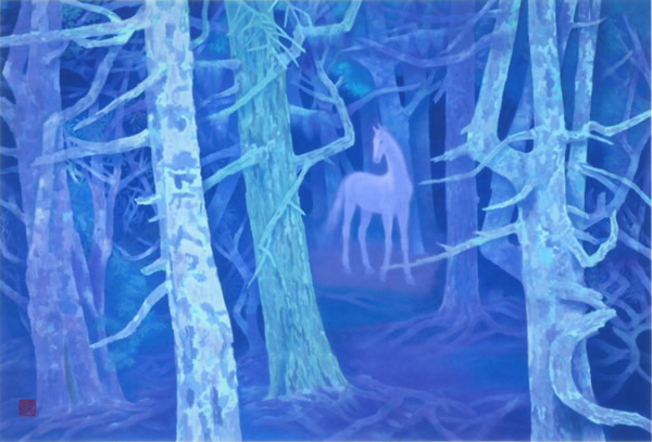 Forest of the White Horse, lithograph by Kaii HIGASHIYAMA
