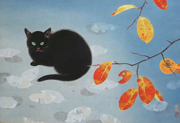 FFine Autumn Day, woodcut by Kayo YAMAGUCHI