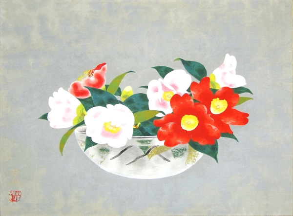 Japanese Camellia paintings and prints by Kayo YAMAGUCHI