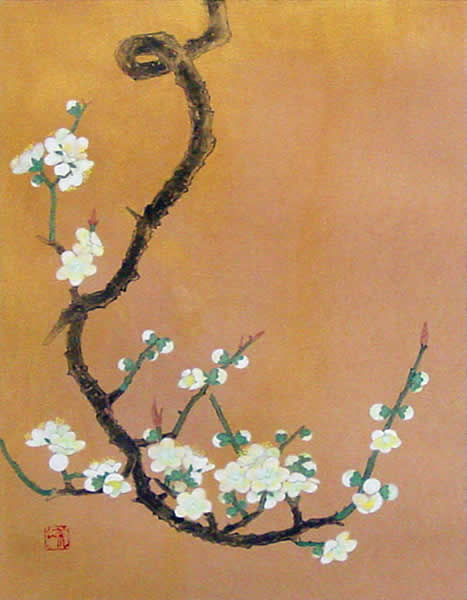 Japanese Plum Blossom paintings and prints by Kazuko GOKURA