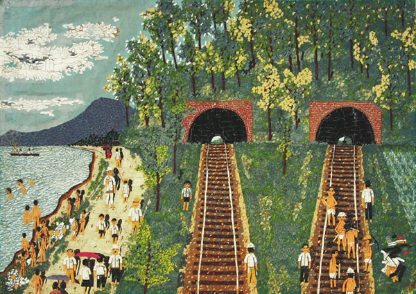 Japanese Crowd paintings and prints by Kiyoshi YAMASHITA