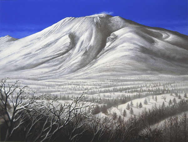 Snowscape of Mt. Asama, digital print by Nori SHIMIZU