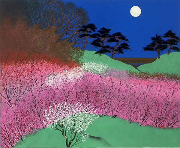 Japanese Shochikubai paintings and prints by Reiji HIRAMATSU