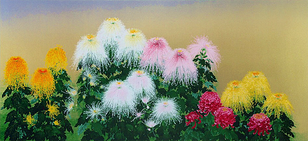 Japanese Chrysanthemum paintings and prints by Rieko MORITA
