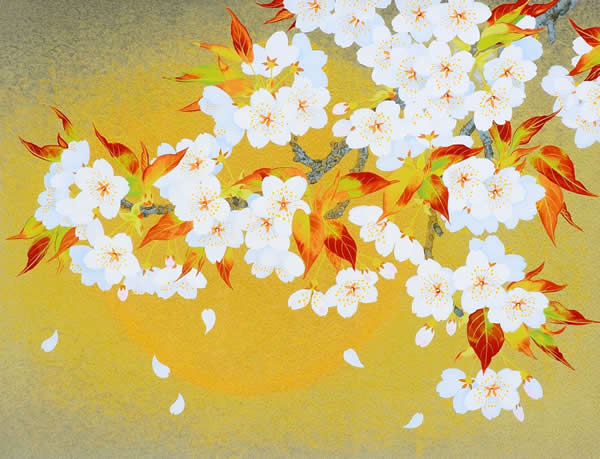 Japanese Spring paintings and prints by Rieko MORITA