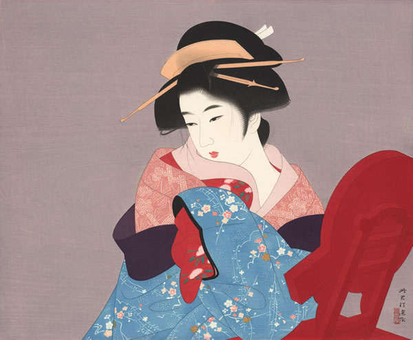 Japanese Bijin-ga or Beautiful Woman paintings and prints by Shinsui ITO