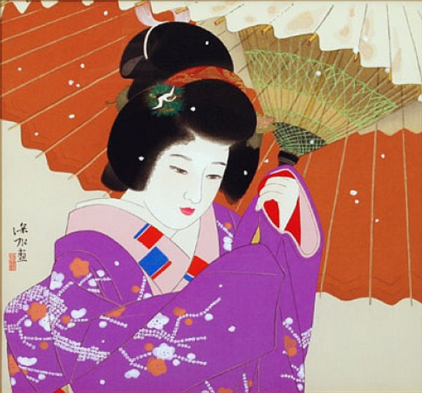 Japanese Bijin-ga or Beautiful Woman paintings and prints paintings and prints by Shinsui ITO