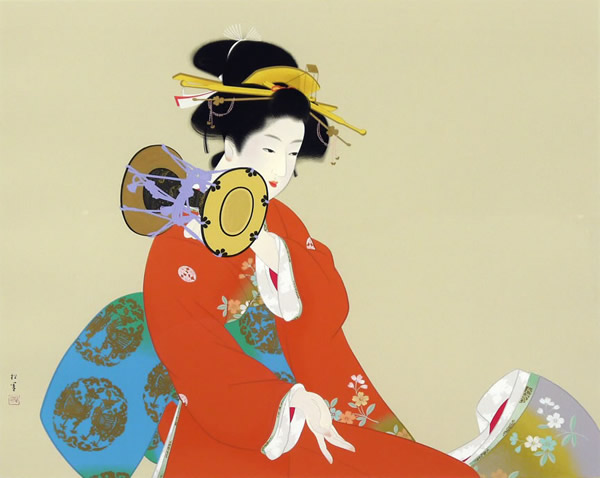 Japanese Music paintings and prints by Shoen UEMURA
