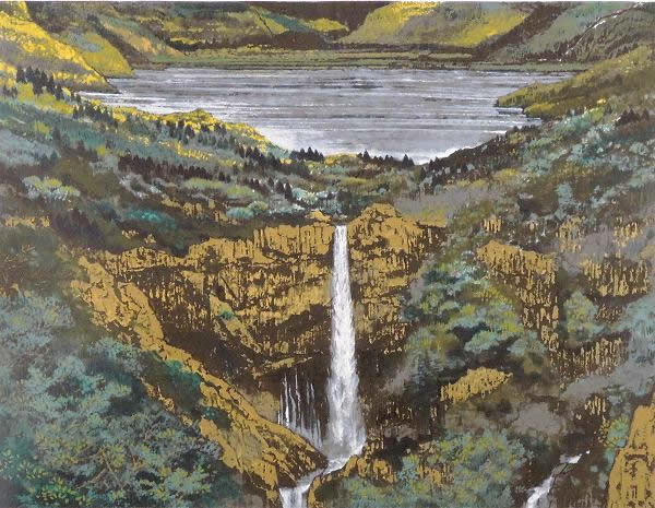 Japanese Waterfall paintings and prints by Sumio GOTO