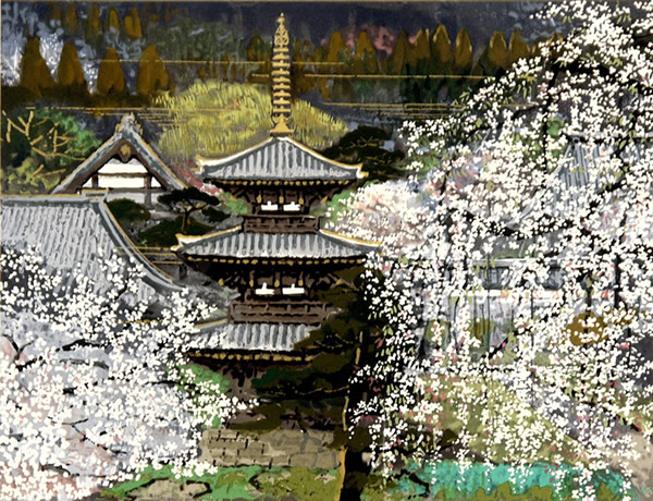 Japanese Sakura or Cherry Blossom paintings and prints by Sumio GOTO