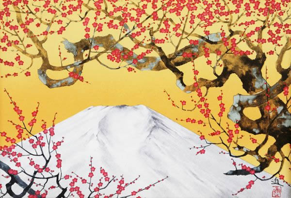 Japanese Plum Blossom paintings and prints by Susumu MAKI