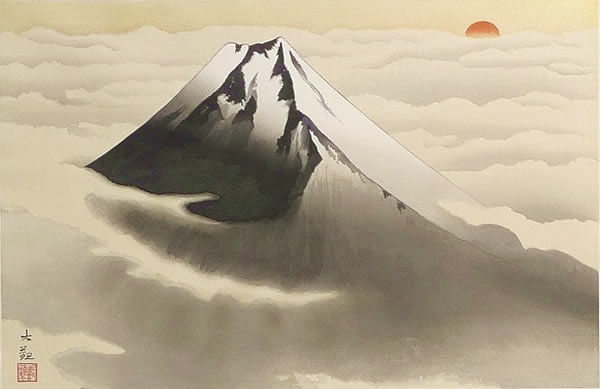 'Mount Fuji' woodcut by Taikan YOKOYAMA