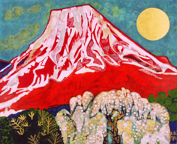 'Mt. Fuji (2014)' lithograph by Tamako KATAOKA