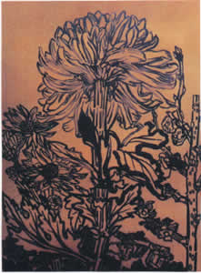 'Chrysanthemum' lithograph by Tamako KATAOKA