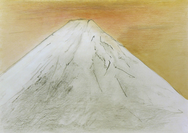Madder Red Mount Fuji, lithograph by Togyu OKUMURA