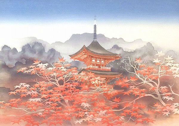 Japanese Maple or Autumn Colors paintings and prints by Toshio HIRAKAWA