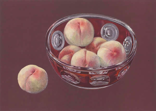Peaches, lithograph by Yasushi SUGIYAMA