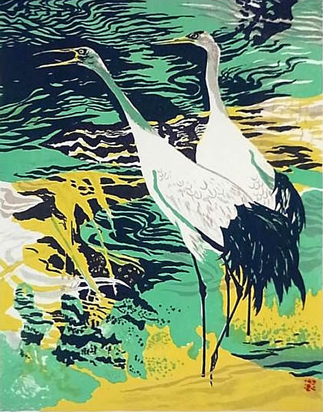 Japanese Crane paintings and prints - Japanese Painting Gallery